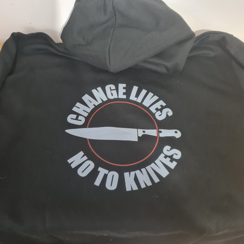 Change Lives No to Knives Hoodie | Knife Awareness Supporter Hoody