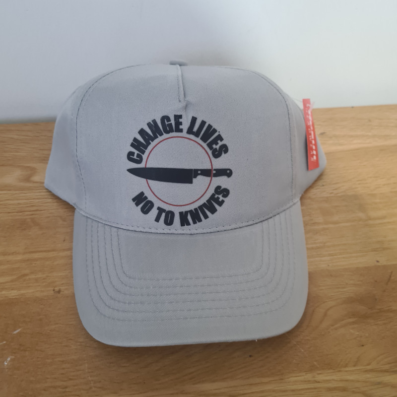 Change Lives No to Knives Cap | Knife Awareness 5 Panel Adult Cap
