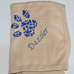 Personalised Pet Blanket – Embroidered Paw Heart & Name
