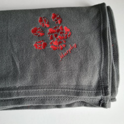 Personalised Pet Blanket – Embroidered Paw Heart & Name
