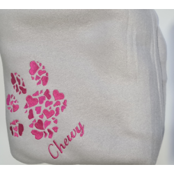 Personalised Pet Blanket – Embroidered Paw Heart & Name