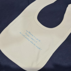 Personalised Baby Bib – Custom Text in a Beautiful Font | Kari’s Patch