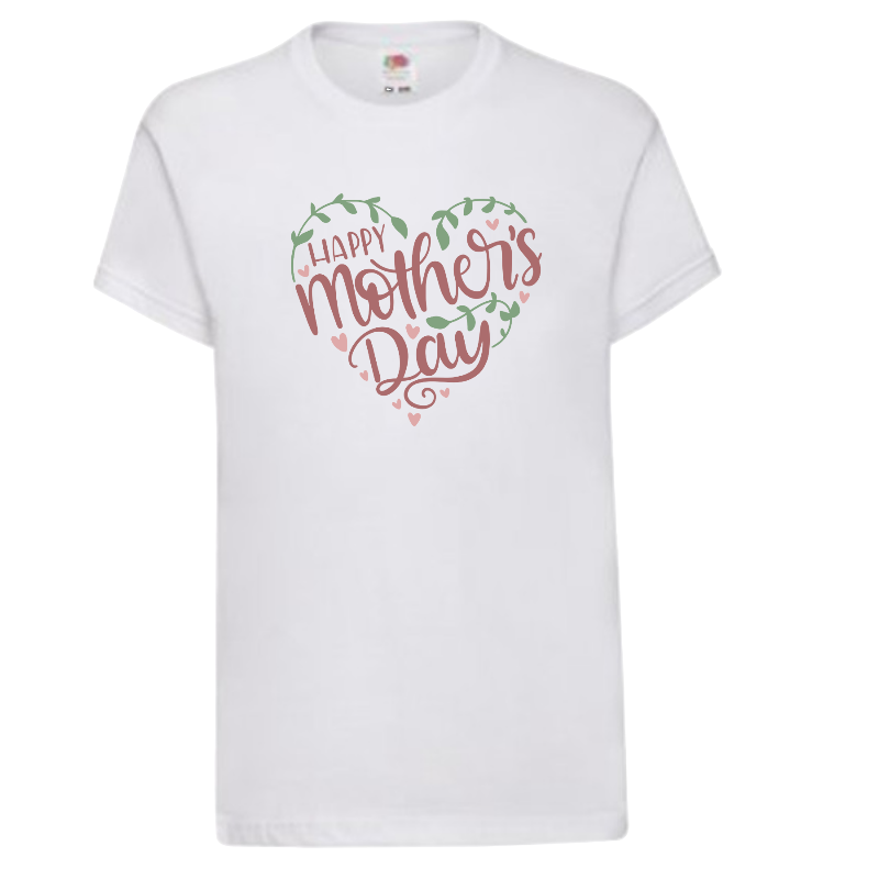 Happy Mother's Day Kids T-Shirt – Floral Heart Design | Kari's Patch