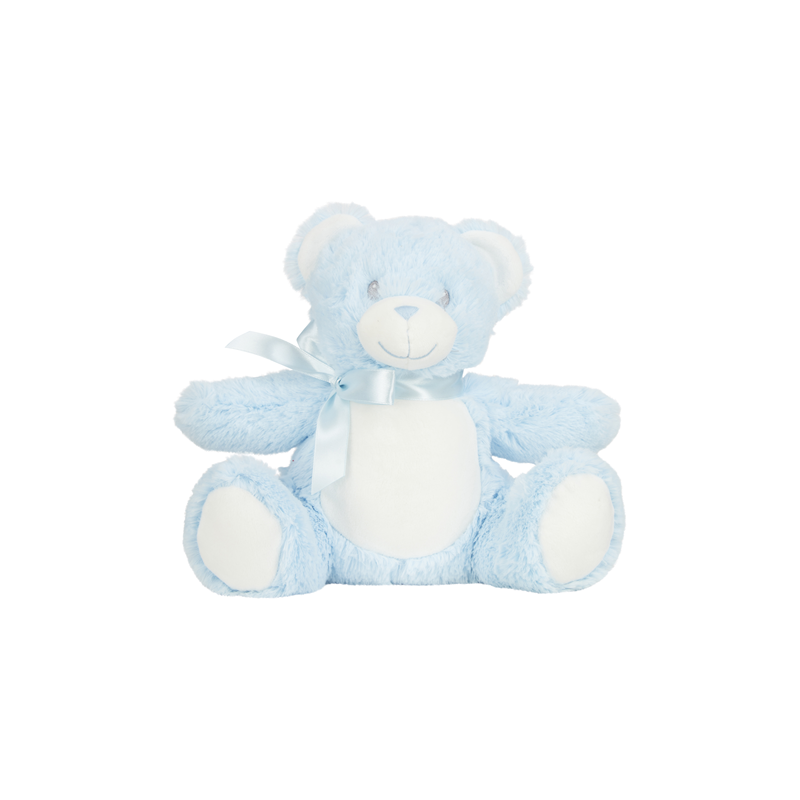 Blank Teddy Bear – 28cm Pre-Stuffed | White, Blue or Pink