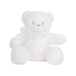 Blank Teddy Bear – 28cm Pre-Stuffed | White, Blue or Pink