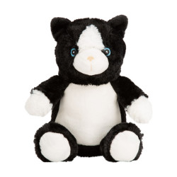 Black & White Cat Bear – Blank 28cm Plush | Pre-Stuffed & Ready to Decorate