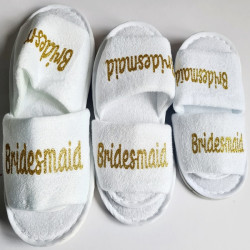 Custom Wedding Slippers – Open or Closed Toe | Add Names in Glitter – Kari's Patch