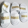 Custom Wedding Slippers – Open or Closed Toe | Add Names in Glitter – Kari's Patch