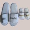 Custom Wedding Slippers – Open or Closed Toe | Add Names in Glitter – Kari's Patch