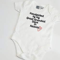 Handpicked in Heaven Baby Bodysuit – Personalised Gift | Kari’s Patch