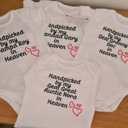 Handpicked in Heaven Baby Bodysuit – Personalised Gift | Kari’s Patch
