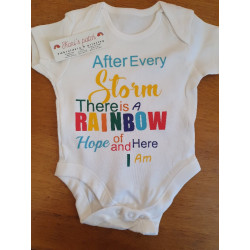 Rainbow Baby Bodysuit – After Every Storm Quote | Kari’s Patch