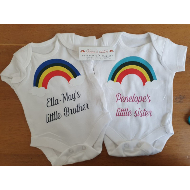 Personalised Rainbow Baby Bodysuit – Add Your Message | Kari’s Patch