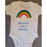 Personalised Rainbow Baby Bodysuit – Add Your Message | Kari’s Patch