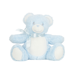 Blank Teddy Bear – 28cm Pre-Stuffed | White, Blue or Pink