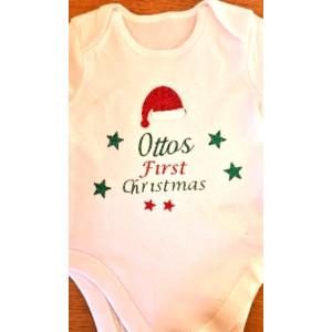 1st christmas hat design – baby bodysuit